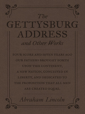 cover image of The Gettysburg Address and Other Works